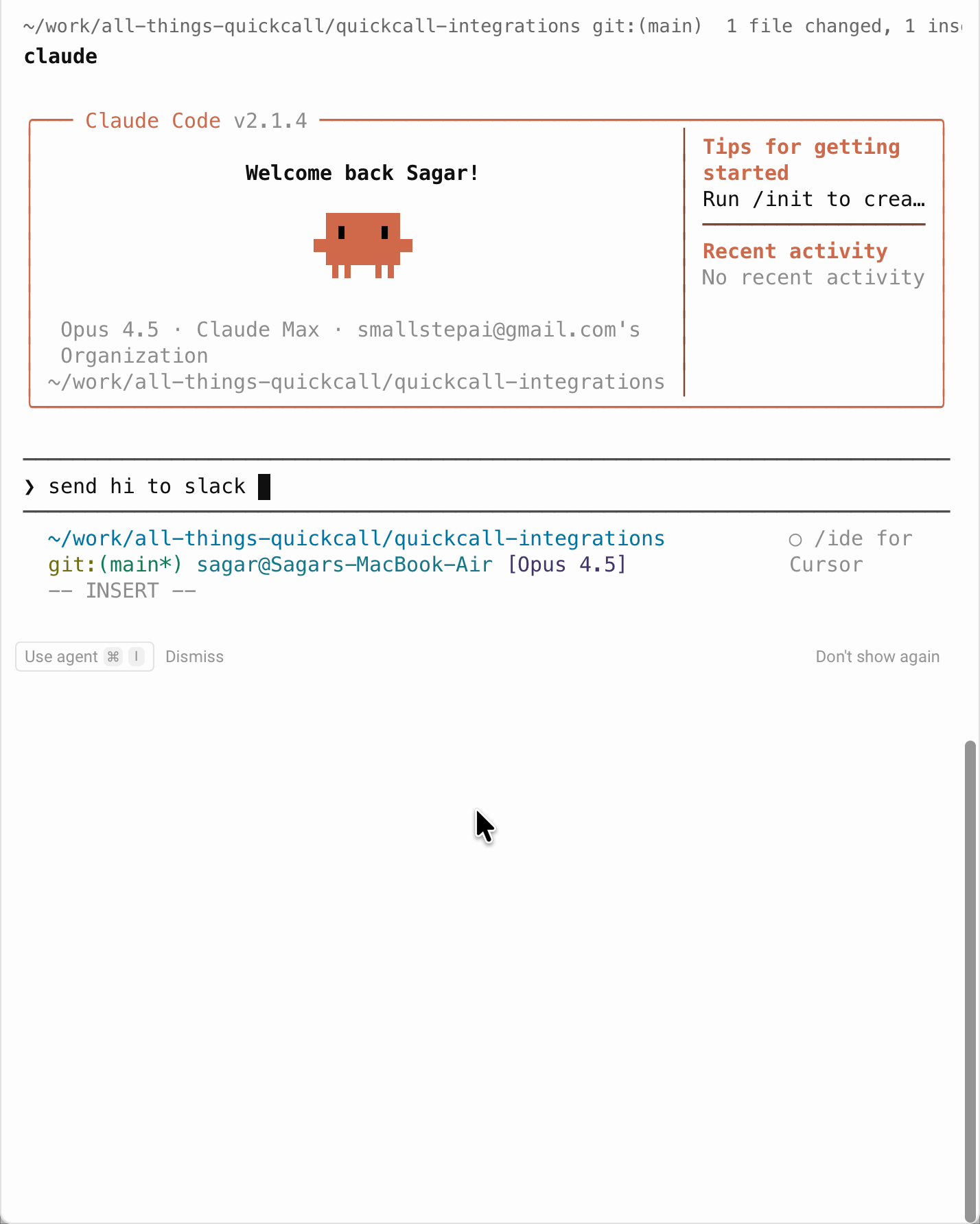 Claude Code: two tool calls, extra round-trip